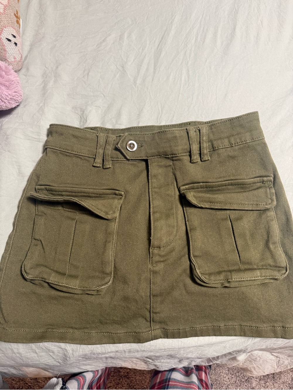 Olive Green Mini Skirt - Women
